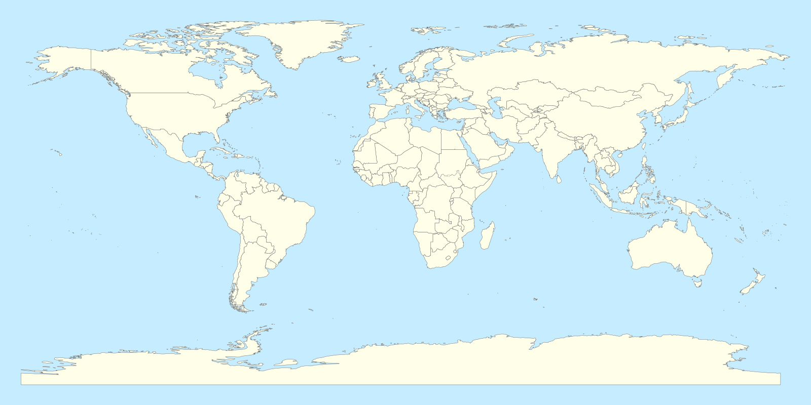 World map highlighting Spinteam Services operating regions